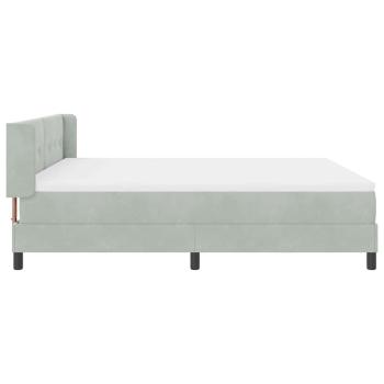 Boxspringbett mit Matratze Hellgrau 180x200 cm Samt