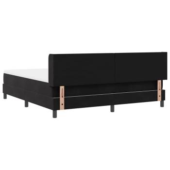 Boxspringbett mit Kopfteil Schwarz 200 x 180 cm Samt