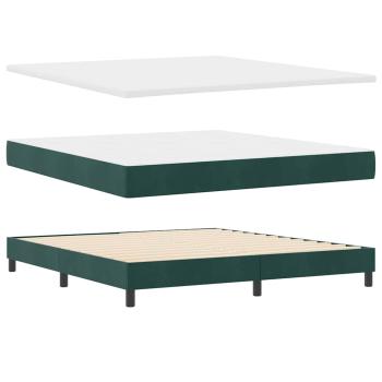 Boxspringbett mit Matratze Dunkelgrün 180x200 cm Samt