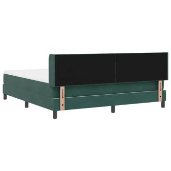 Boxspringbett mit Matratze Dunkelgrün 180x200 cm Samt