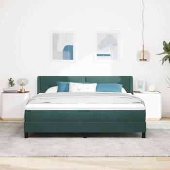Boxspringbett mit Matratze Dunkelgrün 180x200 cm Samt