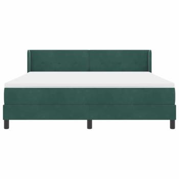 Boxspringbett mit Matratze Dunkelgrün 180x200 cm Samt