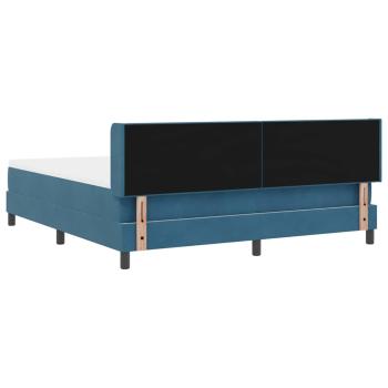 Boxspringbett mit Matratze Dunkelblau 180x200 cm Samt