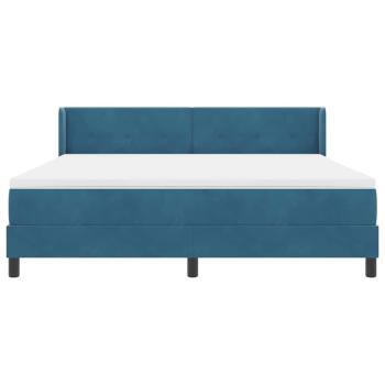 Boxspringbett mit Matratze Dunkelblau 180x200 cm Samt