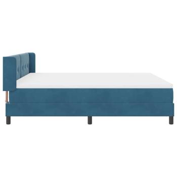 Boxspringbett mit Matratze Dunkelblau 180x200 cm Samt