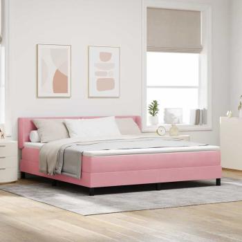 ARDEBO.de - Boxspringbett mit Matratze Rosa 180x200 cm Samt