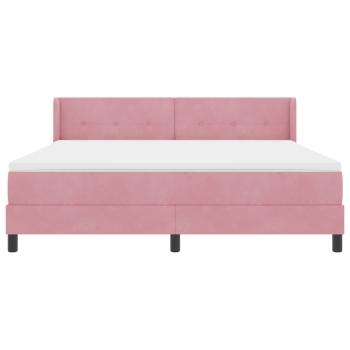 Boxspringbett mit Matratze Rosa 180x200 cm Samt