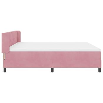 Boxspringbett mit Matratze Rosa 180x200 cm Samt