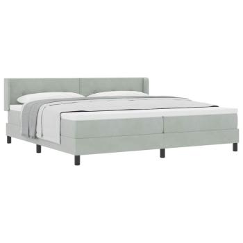 Boxspringbett mit Matratze Hellgrau 200x200 cm Samt