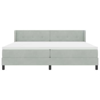 Boxspringbett mit Matratze Hellgrau 200x200 cm Samt