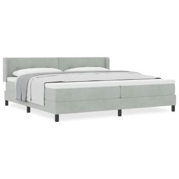 Boxspringbett mit Matratze Hellgrau 200x200 cm Samt