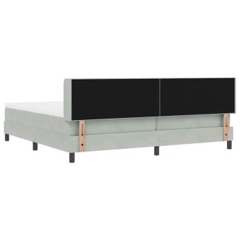 Boxspringbett mit Matratze Hellgrau 200x200 cm Samt