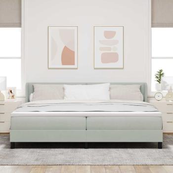 Boxspringbett mit Matratze Hellgrau 200x200 cm Samt