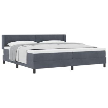 Boxspringbett mit Matratze Dunkelgrau 200x200 cm Samt