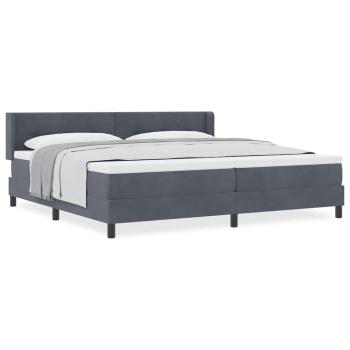 Boxspringbett mit Matratze Dunkelgrau 200x200 cm Samt