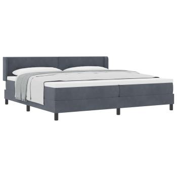 Boxspringbett mit Matratze Dunkelgrau 200x200 cm Samt