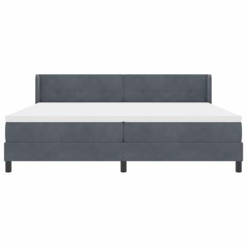 Boxspringbett mit Matratze Dunkelgrau 200x200 cm Samt