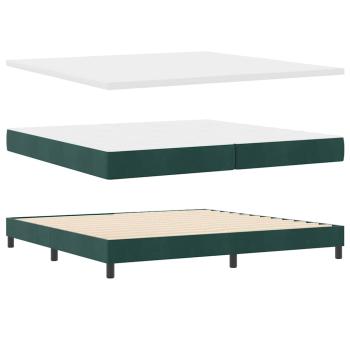 Boxspringbett mit Matratze Dunkelgrün 200x200 cm Samt