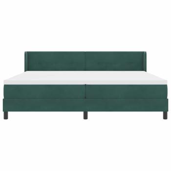 Boxspringbett mit Matratze Dunkelgrün 200x200 cm Samt