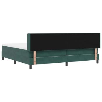 Boxspringbett mit Matratze Dunkelgrün 200x200 cm Samt