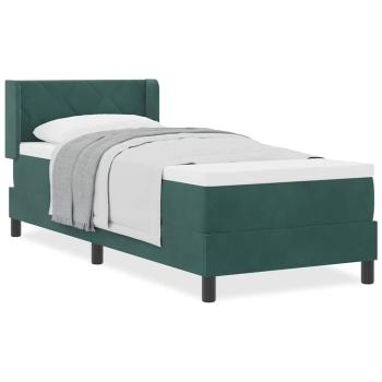 Boxspringbett mit Matratze Dunkelgrün 80x200 cm Samt