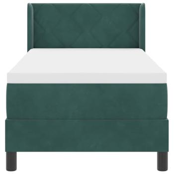 Boxspringbett mit Matratze Dunkelgrün 80x200 cm Samt