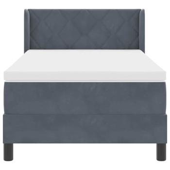 Boxspringbett mit Matratze Dunkelgrau 90x190 cm Samt