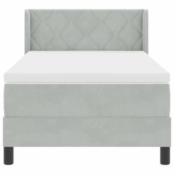 Boxspringbett mit Matratze Hellgrau 90x200 cm Samt