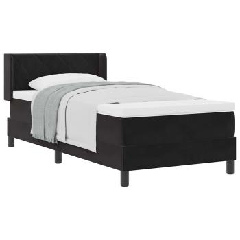 Boxspringbett mit Matratze Schwarz 90x200 cm Samt