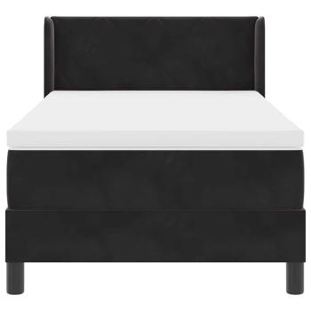 Boxspringbett mit Matratze Schwarz 90x200 cm Samt