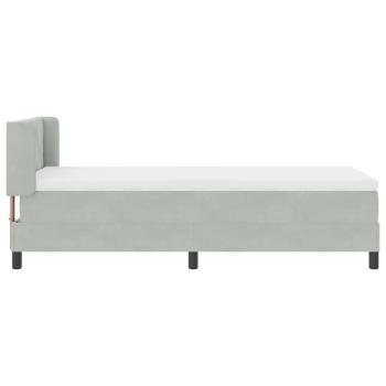 Boxspringbett mit Matratze Hellgrau 100x200 cm Samt