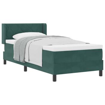 Boxspringbett mit Matratze Dunkelgrün 100x200 cm Samt