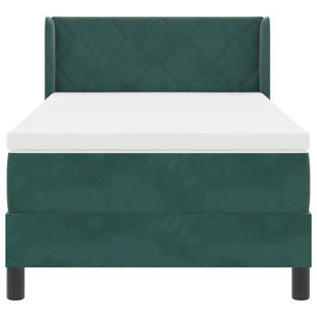 Boxspringbett mit Matratze Dunkelgrün 100x200 cm Samt