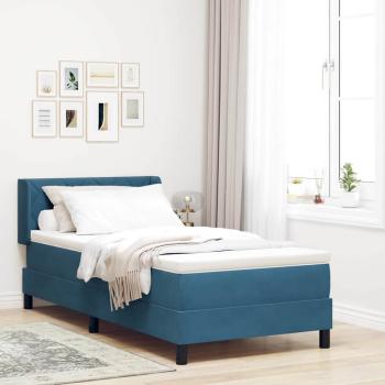 ARDEBO.de - Boxspringbett mit Matratze Dunkelblau 100x200 cm Samt