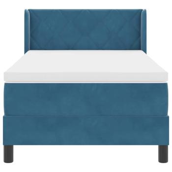 Boxspringbett mit Matratze Dunkelblau 100x200 cm Samt