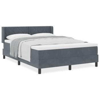 Boxspringbett mit Matratze Dunkelgrau 140x190 cm Samt