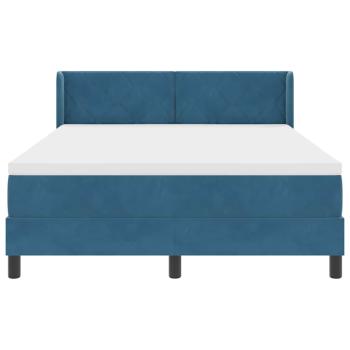 Boxspringbett mit Matratze Dunkelblau 140x190 cm Samt