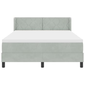 Boxspringbett mit Kopfteil Hellgrau 200 x 140 cm Samt
