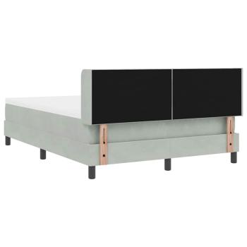 Boxspringbett mit Kopfteil Hellgrau 200 x 140 cm Samt