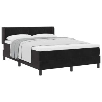 Boxspringbett mit Matratze Schwarz 140x200 cm Samt