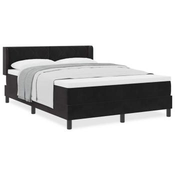 Boxspringbett mit Matratze Schwarz 140x200 cm Samt