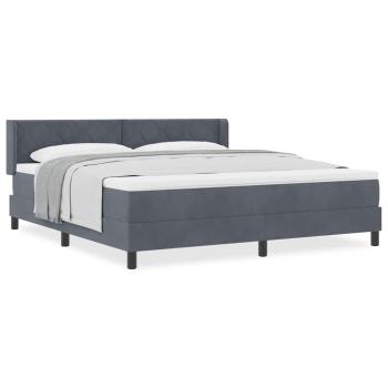 Boxspringbett mit Matratze Dunkelgrau 180x200 cm Samt