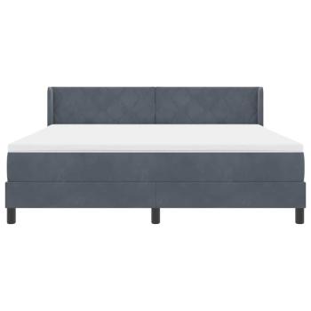 Boxspringbett mit Matratze Dunkelgrau 180x200 cm Samt