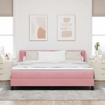 ARDEBO.de - Boxspringbett mit Kopfteil Rosa 200 x 180 cm Samt
