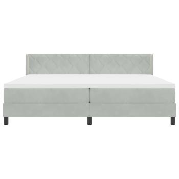 Boxspringbett mit Matratze Hellgrau 200x200 cm Samt