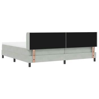 Boxspringbett mit Matratze Hellgrau 200x200 cm Samt