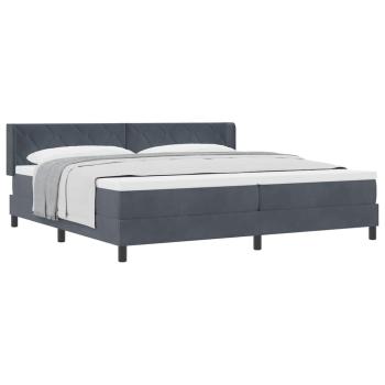 Boxspringbett mit Matratze Dunkelgrau 200x200 cm Samt
