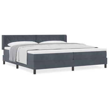 Boxspringbett mit Matratze Dunkelgrau 200x200 cm Samt