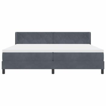 Boxspringbett mit Matratze Dunkelgrau 200x200 cm Samt