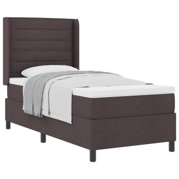 Boxspringbett mit Matratze Dunkelbraun 80x200 cm Stoff